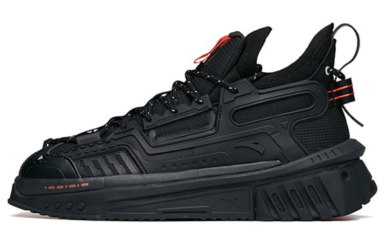 ANTA Skateboard Shoes Men Mid-Top Black Orange 2