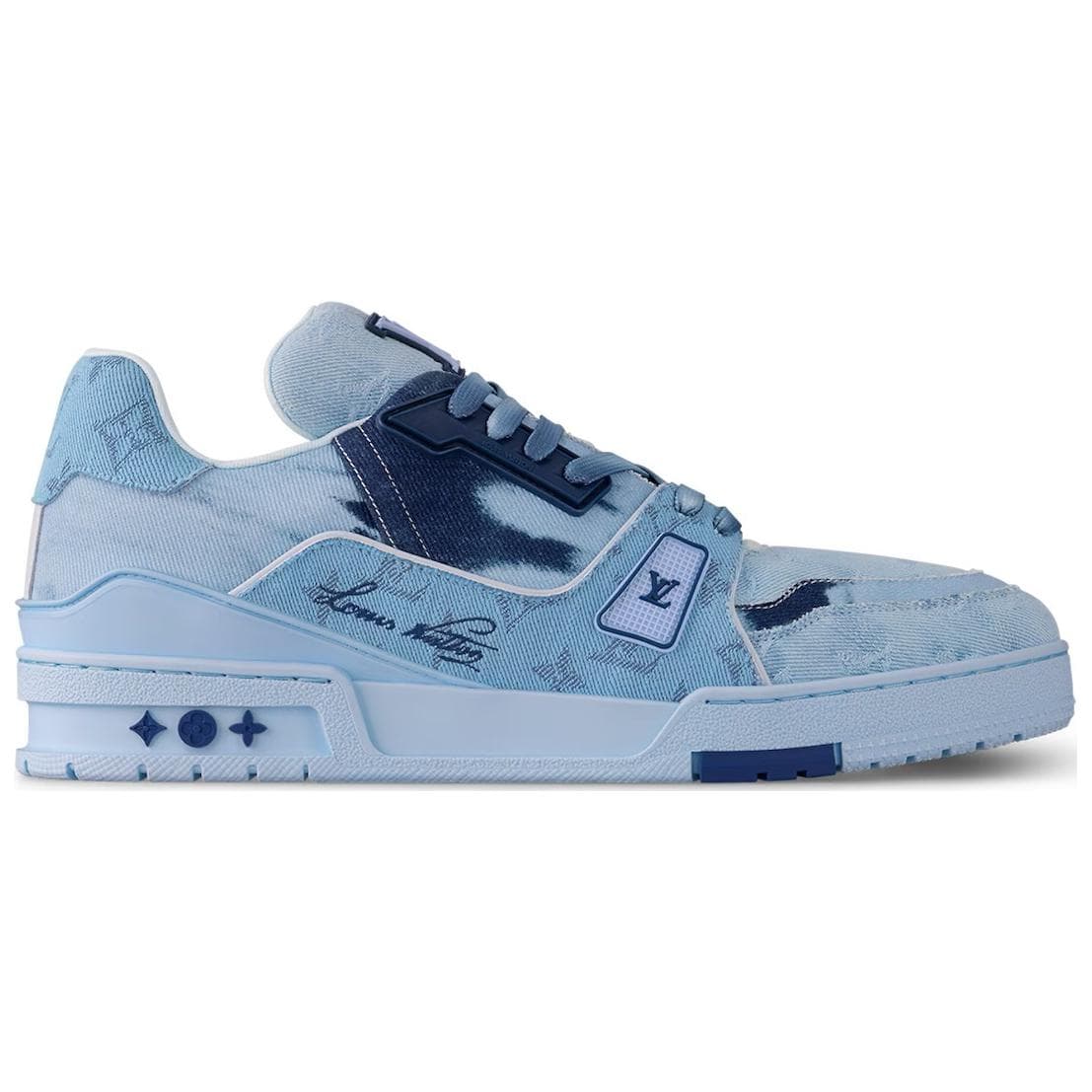 LOUIS VUITTON Trainer Skateboard Shoes Men's Denim Blue 3