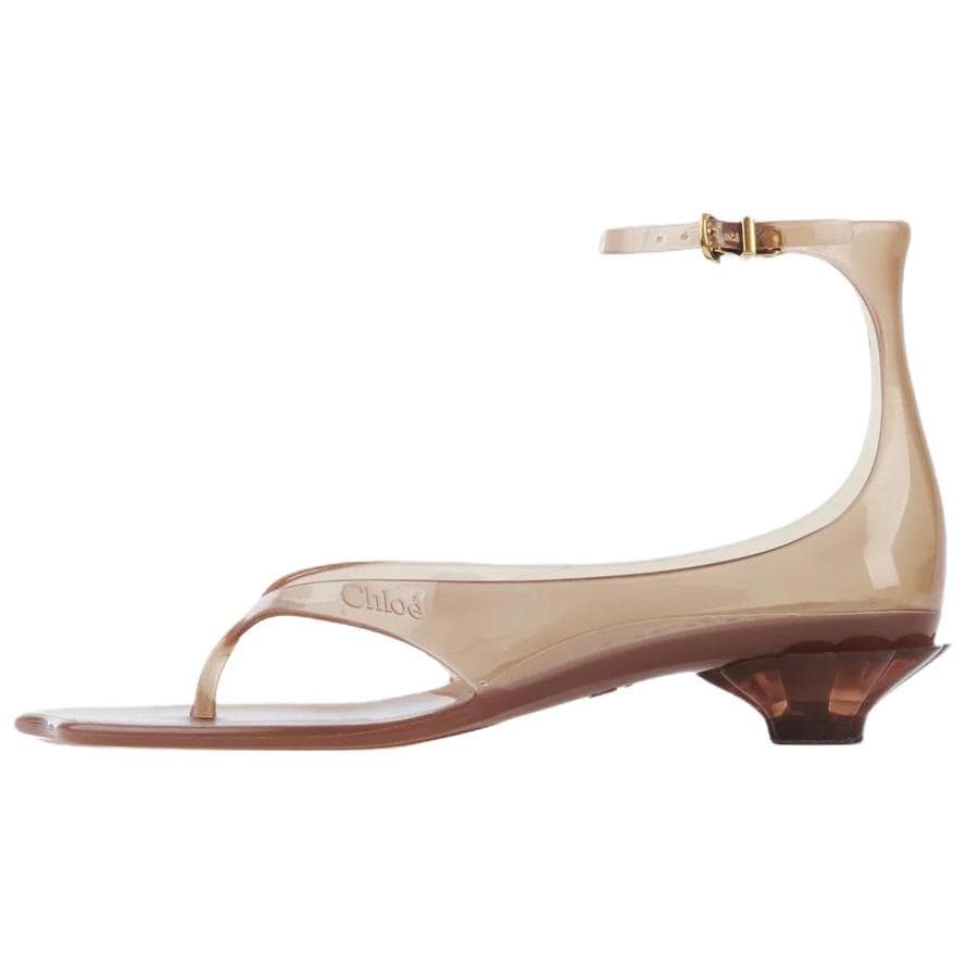 Chloe Jelly Round Toe Buckle Strap Sandals Women's Brown 2