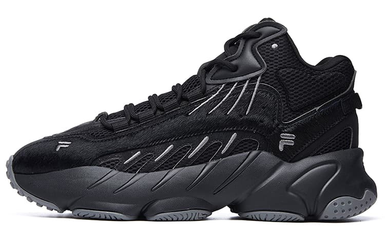 FILA ADE Cushioning Wear Resistant Mid Top Running Shoes Men's Black 2