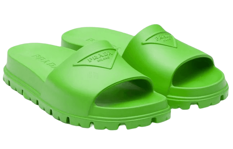 PRADA Comfort Casual Slide Sandals Men's Green 5