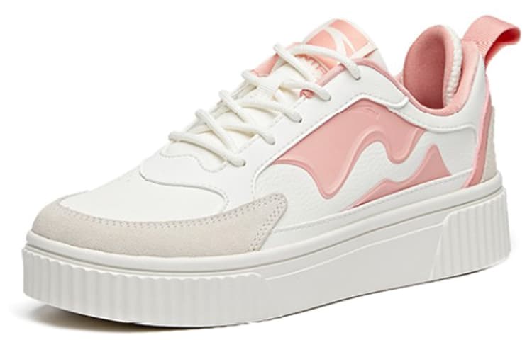 Anta Low-Top Skateboard Shoes Women's White Pink 6