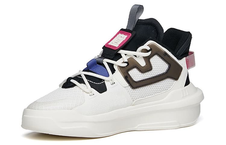 ANTA Bastard Casual Shoes Women's Mid-Top Ivory White/Black/Magenta 3