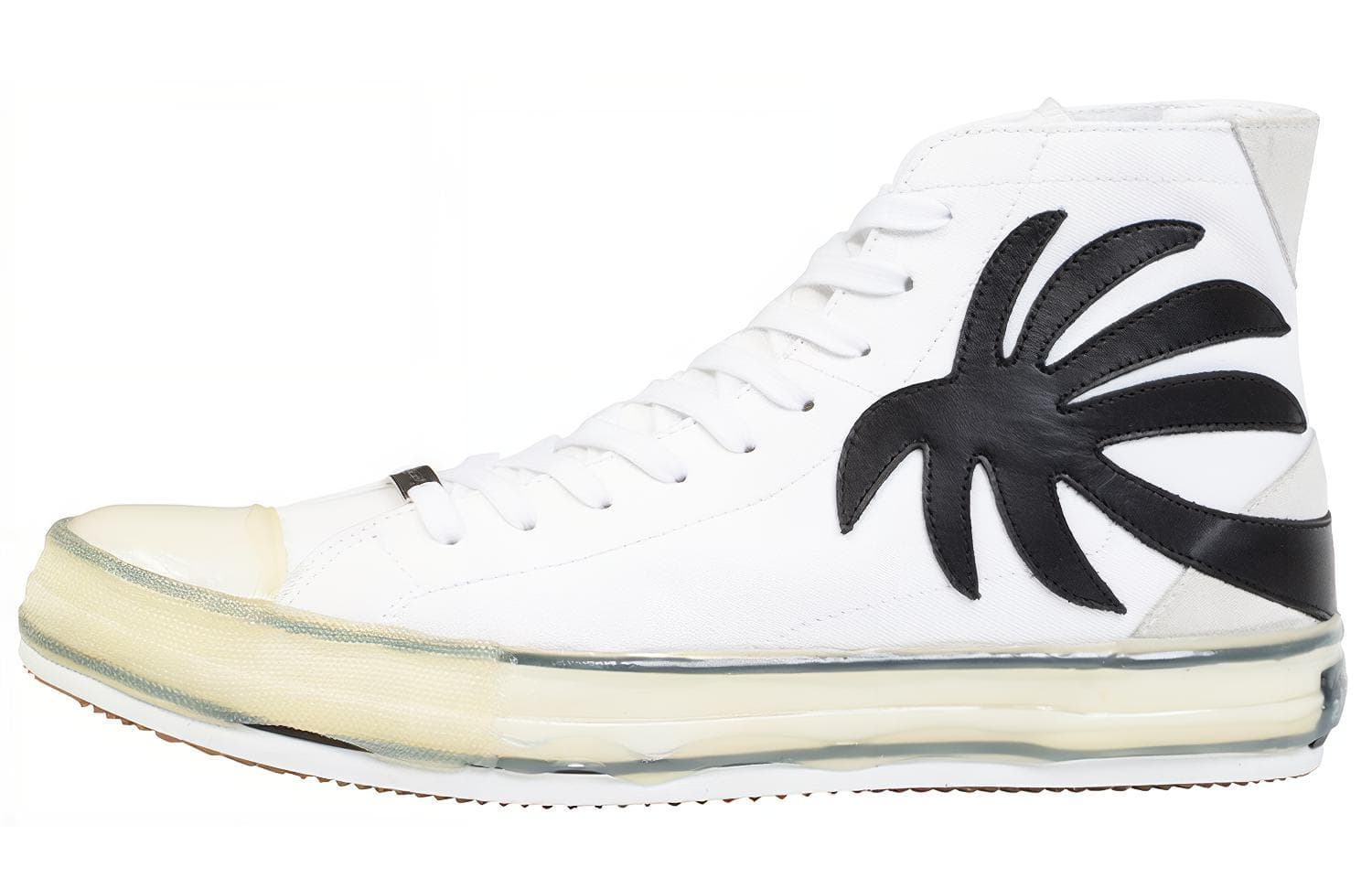 PALM ANGELS Anti-Slip Wear-Resistant High-Top Canvas Shoes Men's White