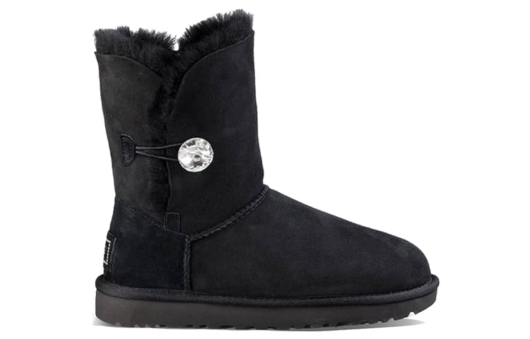 UGG Classic Bling Button Fleece Lined Black Women's 3
