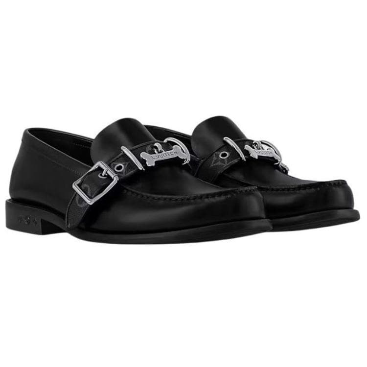 LOUIS VUITTON Loafers Men's Black 6