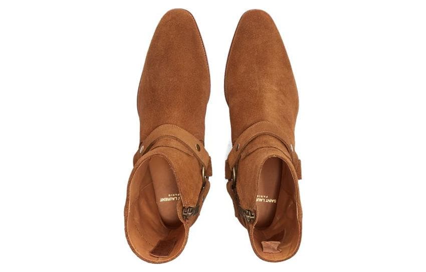 SAINT LAURENT Wyatt Harness Ankle Boots 6