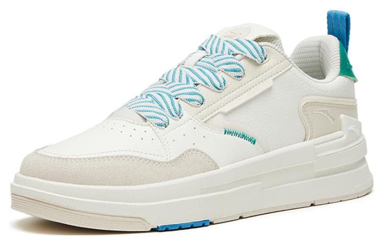 Anta Bump Anti-Slip Wear-Resistant Low-Top Skateboard Shoes White Gray Green 3