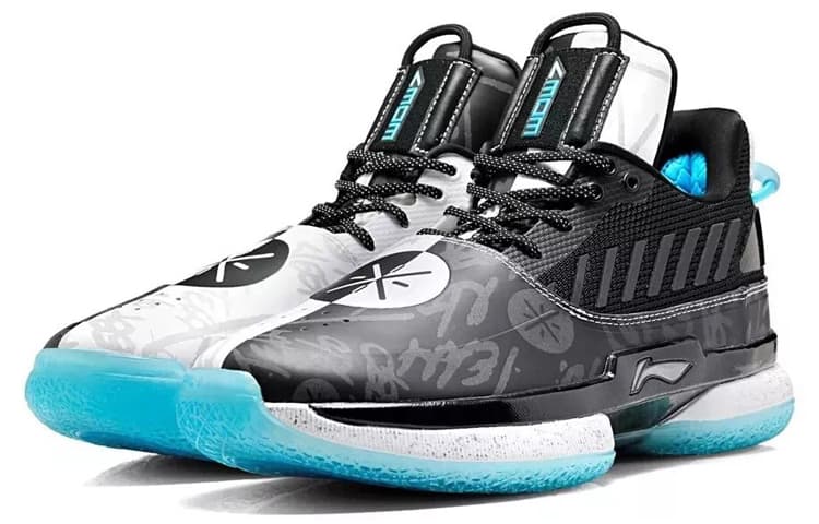 LiNing WOW 7 Cushioning Anti-Slip And Wear-Resistant Low-Top Basketball Shoes Black White 6