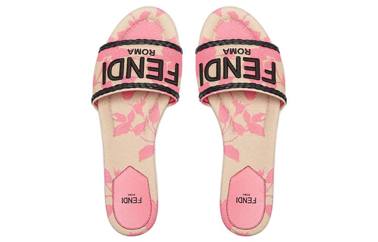FENDI Embroidered-logo Slip-on Slides 5
