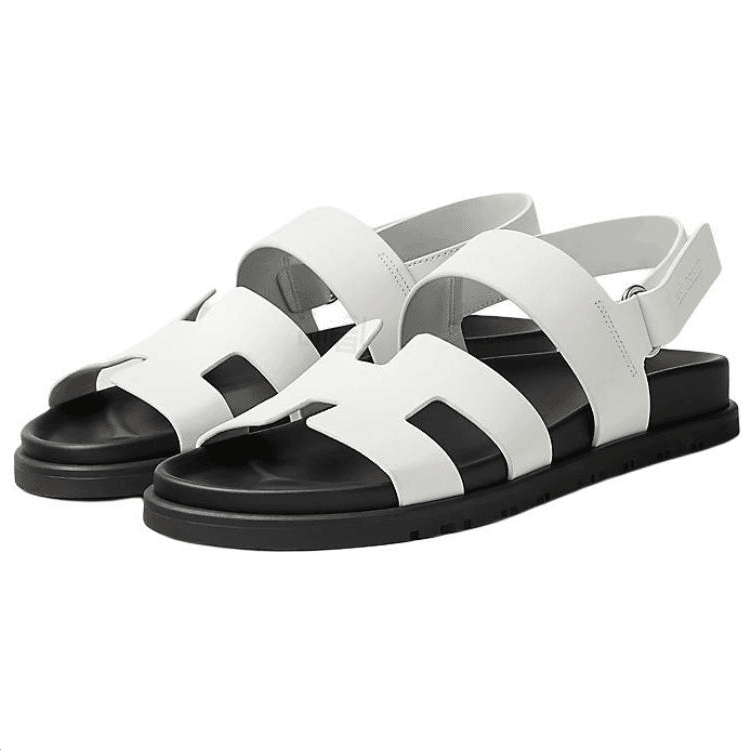 HERMES Genius One Strap Sandals Women's White 5