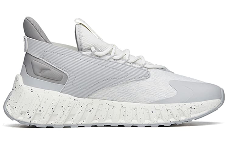 ANTA Chunky Sneakers Men Low-Top Ivory White/Microchip Gray 3