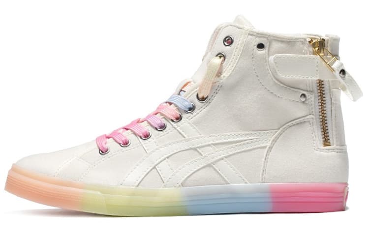 Asics Double Clutch Milk White Retro Casual High Board Shoe 'White Pink' Women's 2