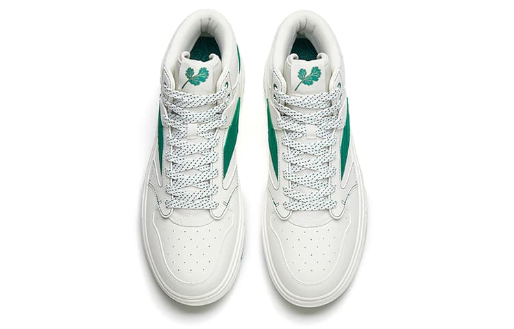 Anta Street Naughty High-Top Skateboard Shoes Men's White Green 5