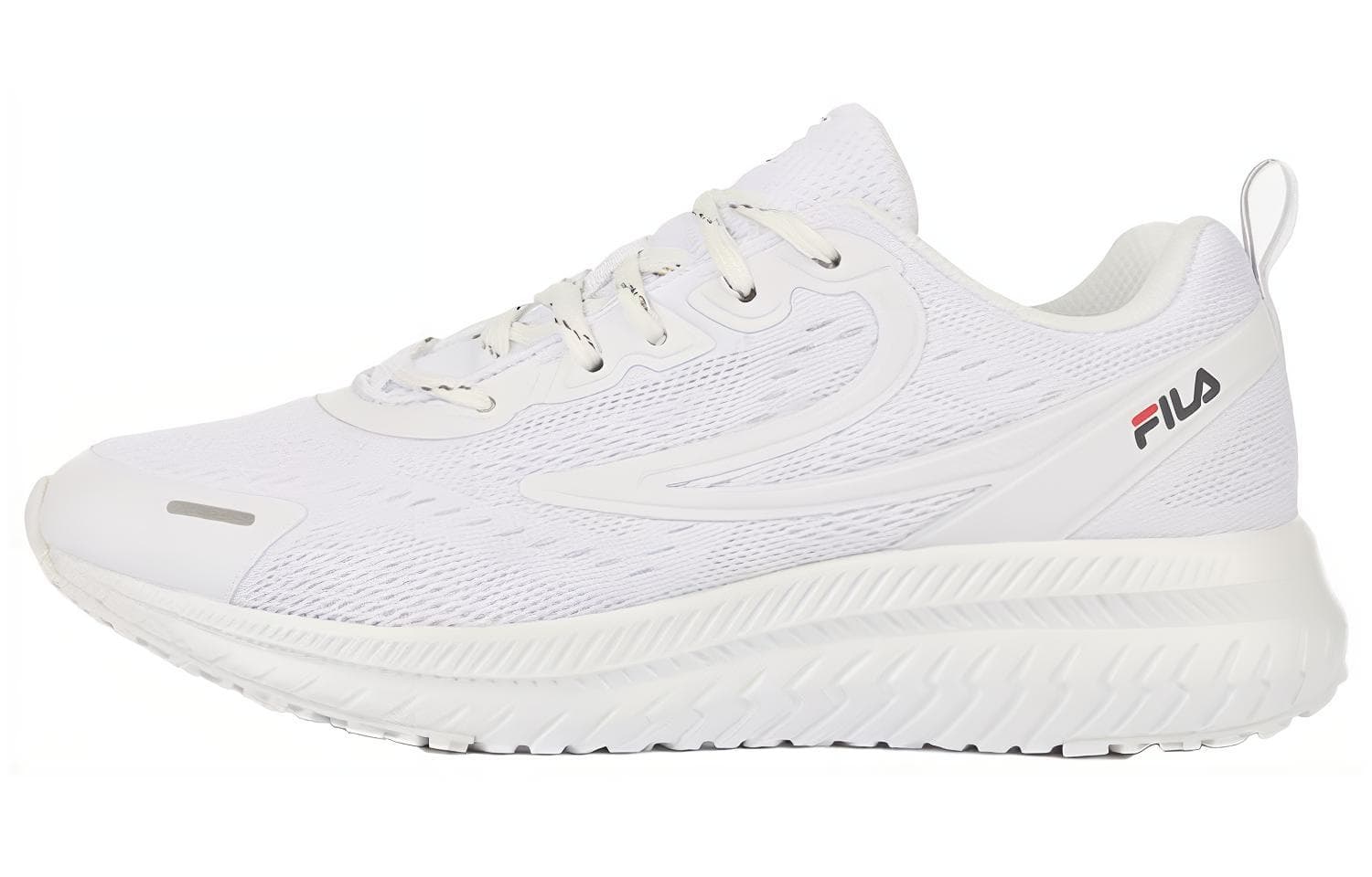 FILA RGB Fuse Round Toe Comfortable Fabric Synthetic Leather Low-Top Running Shoes Unisex White Korean Version