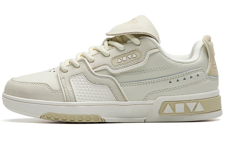 Anta AOYU Slip-Resistant Cushioning Low-Top Skateboard Shoes Women's White Yellow 2