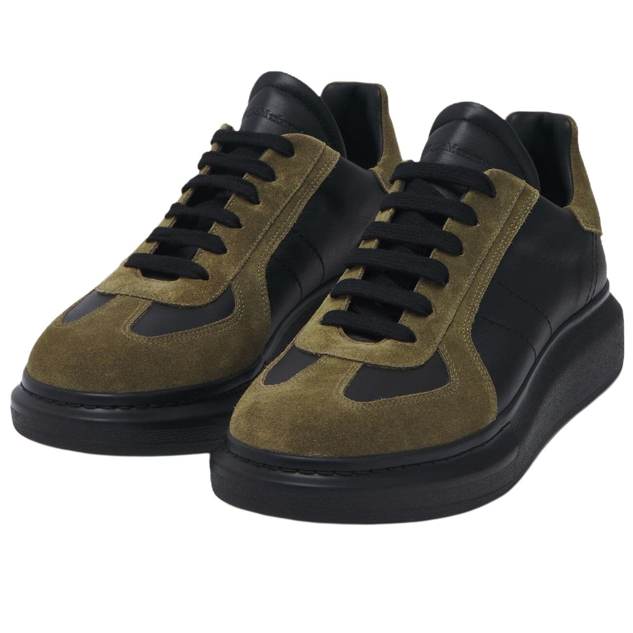 Alexander McQueen Oversized Sneaker Leather Round Lace-Up Low-Top Lifestyle Shoes Men's Green 5