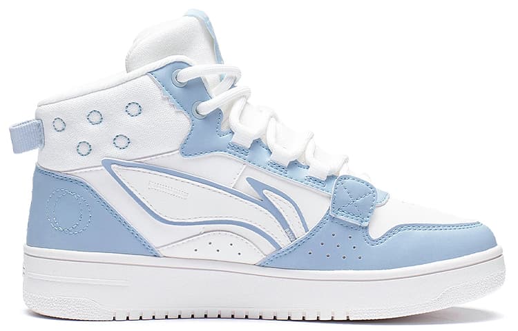 LINING Skateboard Shoes Women's High-Top White Blue 3