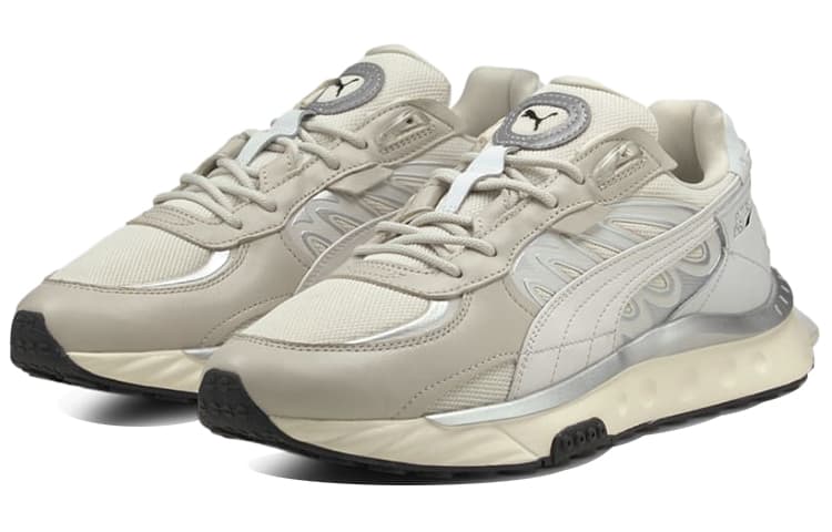 PUMA Wild Rider Low Top Running Shoes Ivory 'Gray Silver White' 6