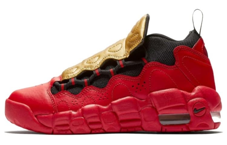 Nike Air More Money University Red Metallic Gold GS