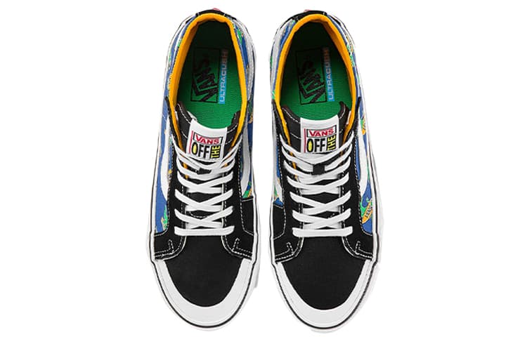 Vans Unisex SK8 HI High Top Sneakers Blue/Yellow/Green 6