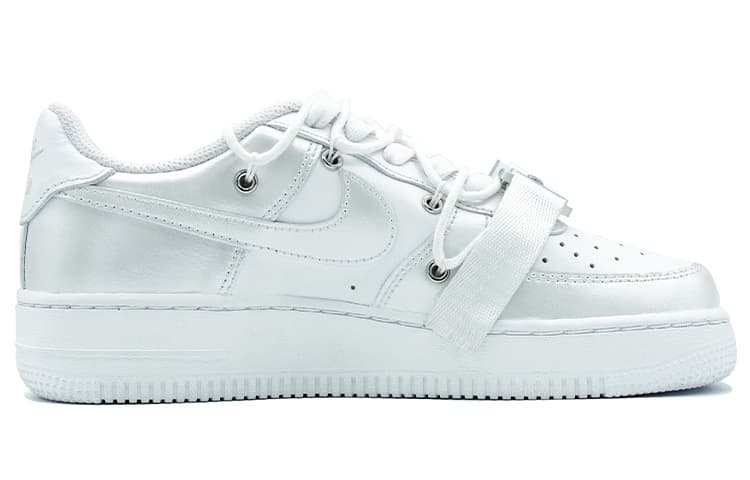 Nike Air Force 1 Skateboard Shoes Men Low-Top Silver/White 5