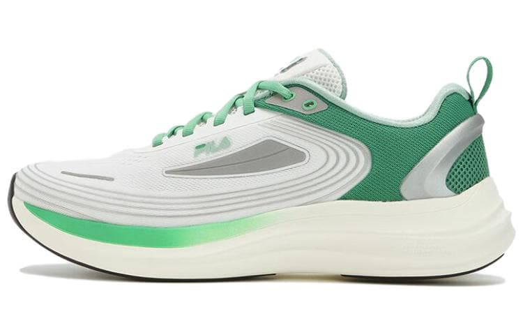 FILA NUVOLE EVO Anti-Slip Wear-Resistant Low-Top Casual Running Shoes Men's White Green 2