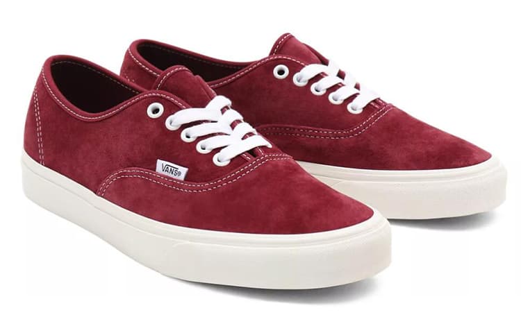 Vans Authentic Wear Resistant Non Slip Minimalistic Casual Skate Shoes Deep Red 6