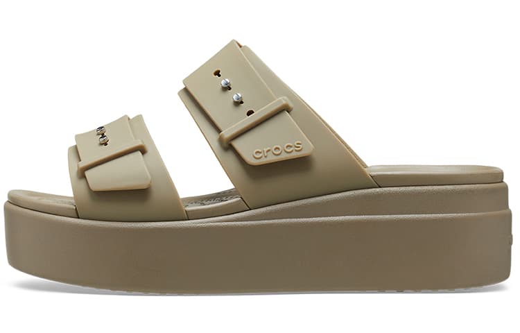 Crocs Brooklyn Low Wedge Sandal 'Beige' Women's 2