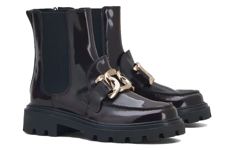 TOD'S Chelsea Boots Women's Burgundy 6