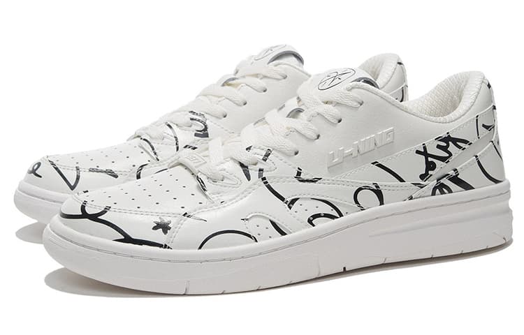 DFT LiNing Wade Collection Cushioning Anti-Slip And Wear-Resistant Low-Top Vintage Basketball Shoes White Black 5