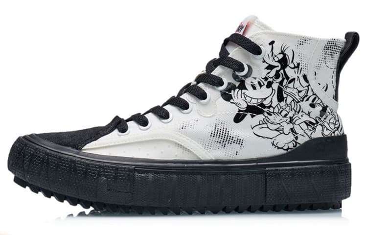 LINING X Disney Canvas Hi Shoes 'White Black' Women's 2