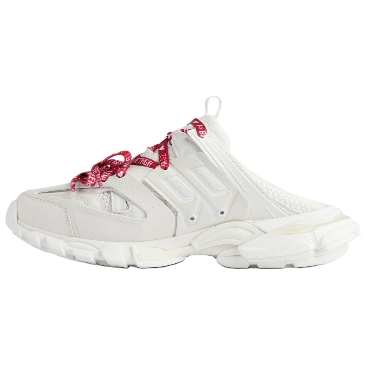 Balenciaga Track Fabric Round-Toe Open-Back Slip-On Mules Women's White 2