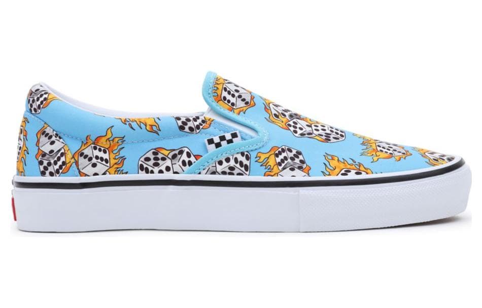 Slip On Skate Vans 'Blue Flame Dice' 4