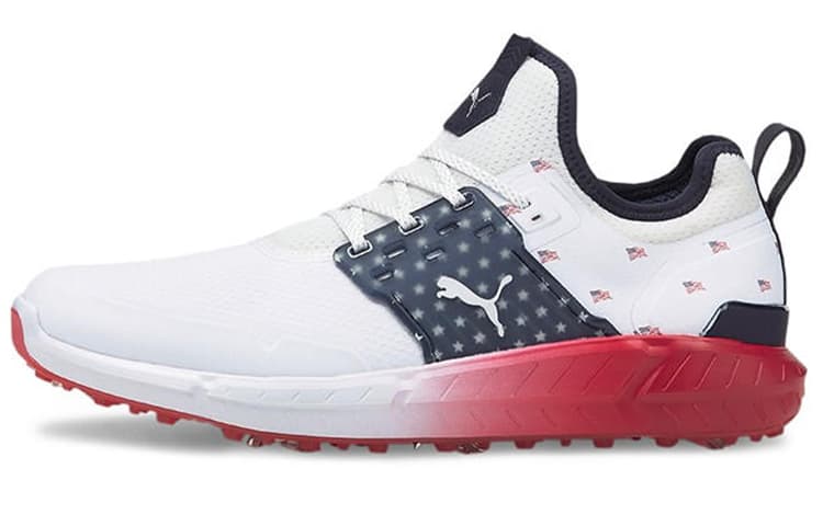 PUMA Ignite Articulate Abrasion Resistant Low Top Golf Shoes Men's White Red Blue 2