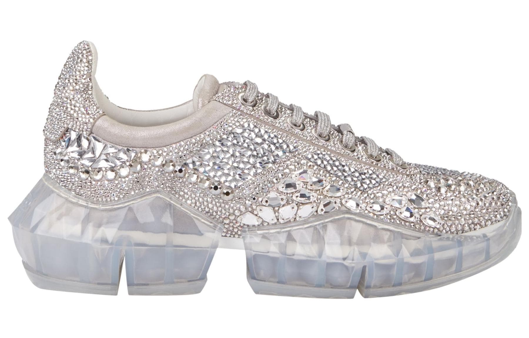 Jimmy Choo Diamond F Low-Top Sports Casual Shoes Women's Silver 4
