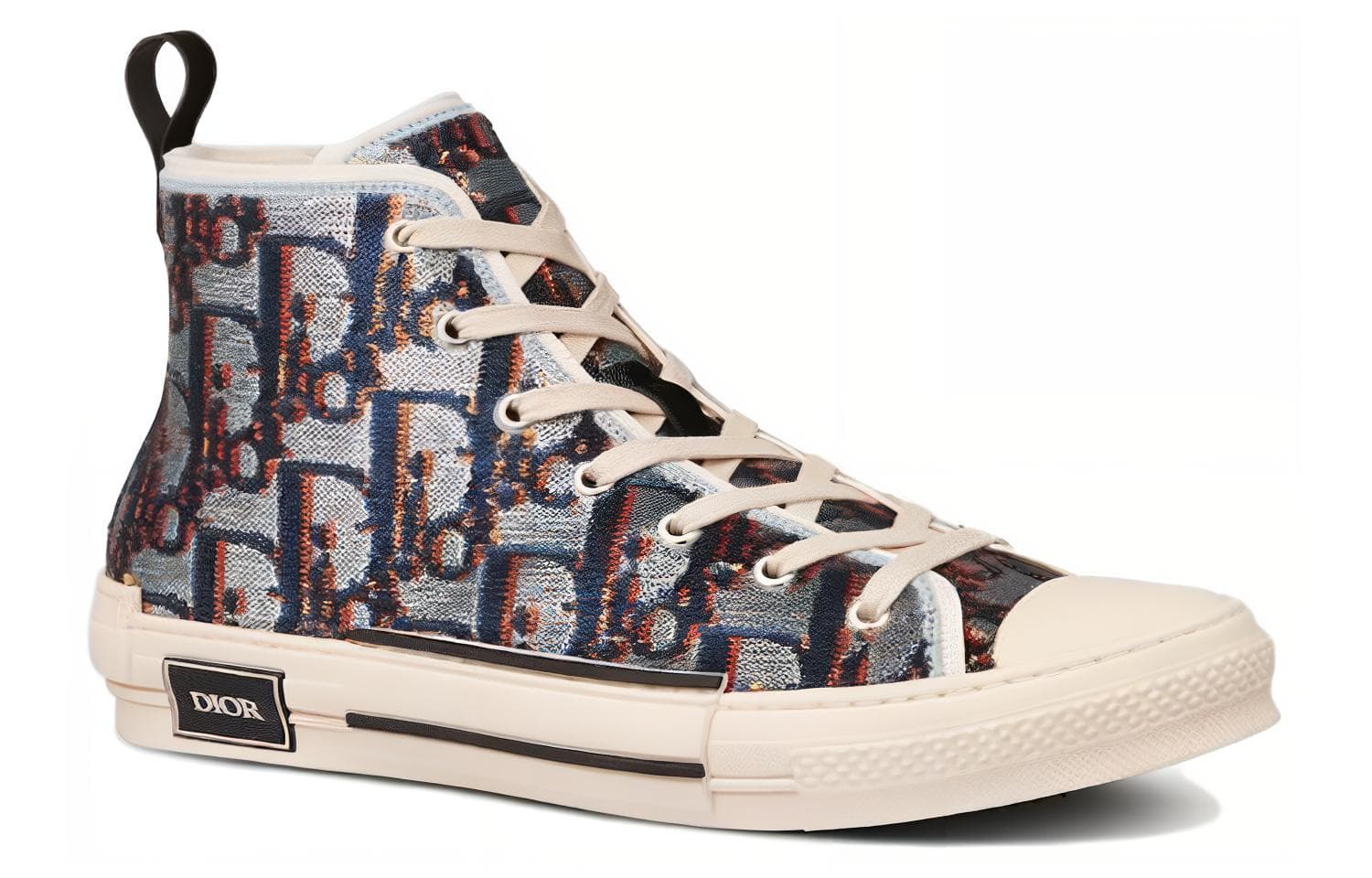 DIOR B23 High-Top Stylish Skateboarding Shoes Men's Blue Silver 4