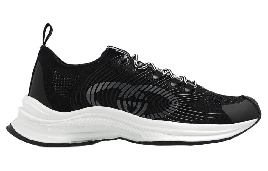 GUCCI RUN Low-Top Casual Shoes Men's Black White 4