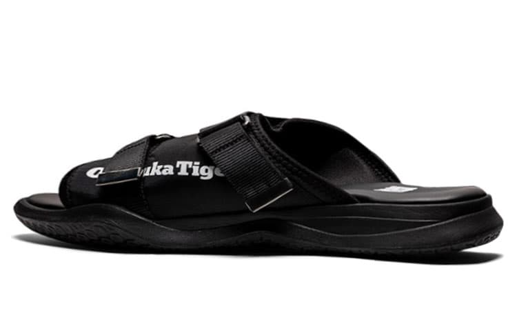 Onitsuka Tiger Ohbori Slider Stylish Sports Black Sandals