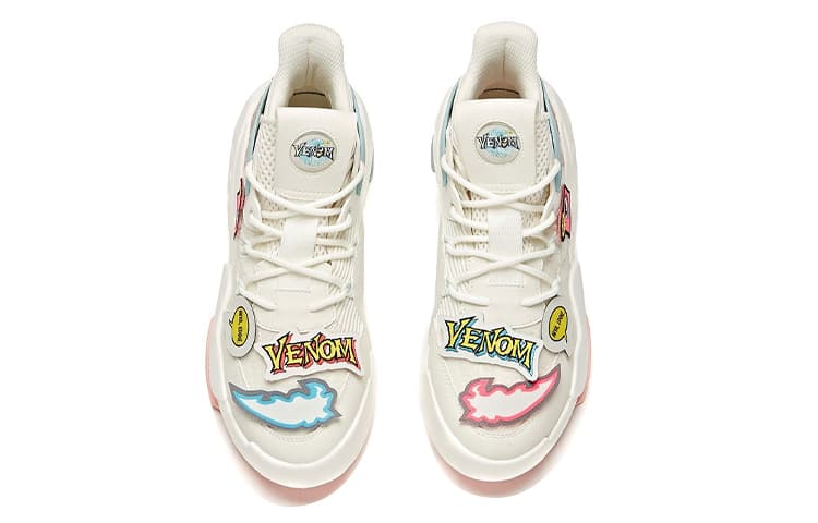 Marvel X ANTA Bastard Casual Shoes Women's Mid-Top Ivory White 5