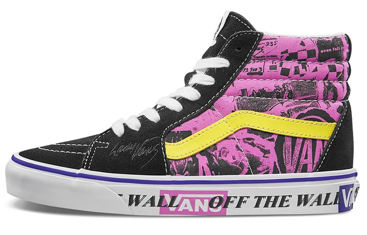 Vans SK8 HI Slip-Resistant Lightweight High-Top Skateboard Shoes Women's Black Purple