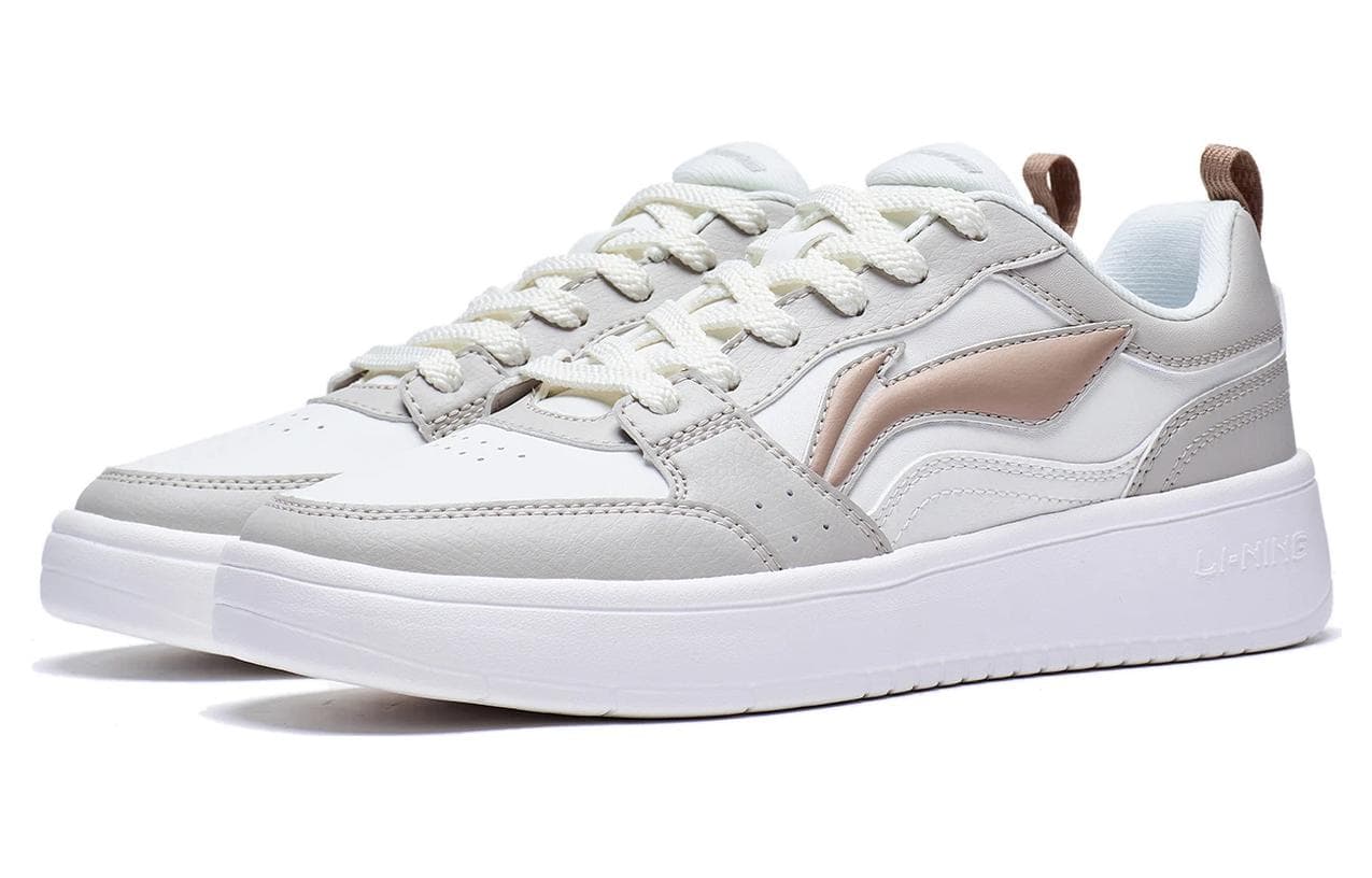 LiNing Yuanbao Versatile Comfort Anti-Slip Wear-Resistant Low-Top Sneakers Women's White Grey 5