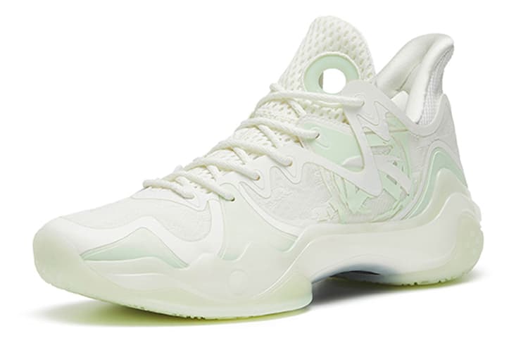 Anta Shock Wave 4 Wear-Resistant Slip-Resistant Mid-Top Performance Basketball Shoes Men's White 5
