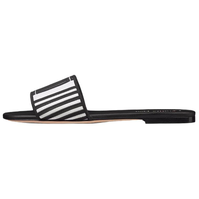DIOR Dway Round-Toe Slip-On Slides Women's Black