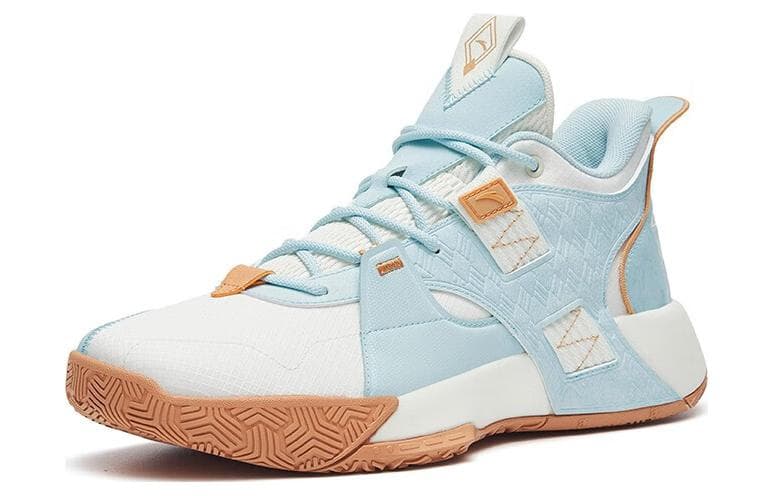 ANTA Basketball Shoes Men Mid-Top Ivory White/Light Steel Blue 3