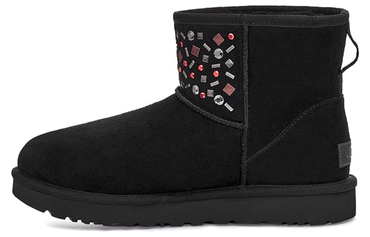 UGG Classic Mini Stud Ii Rivets Snow Boots Black Women's