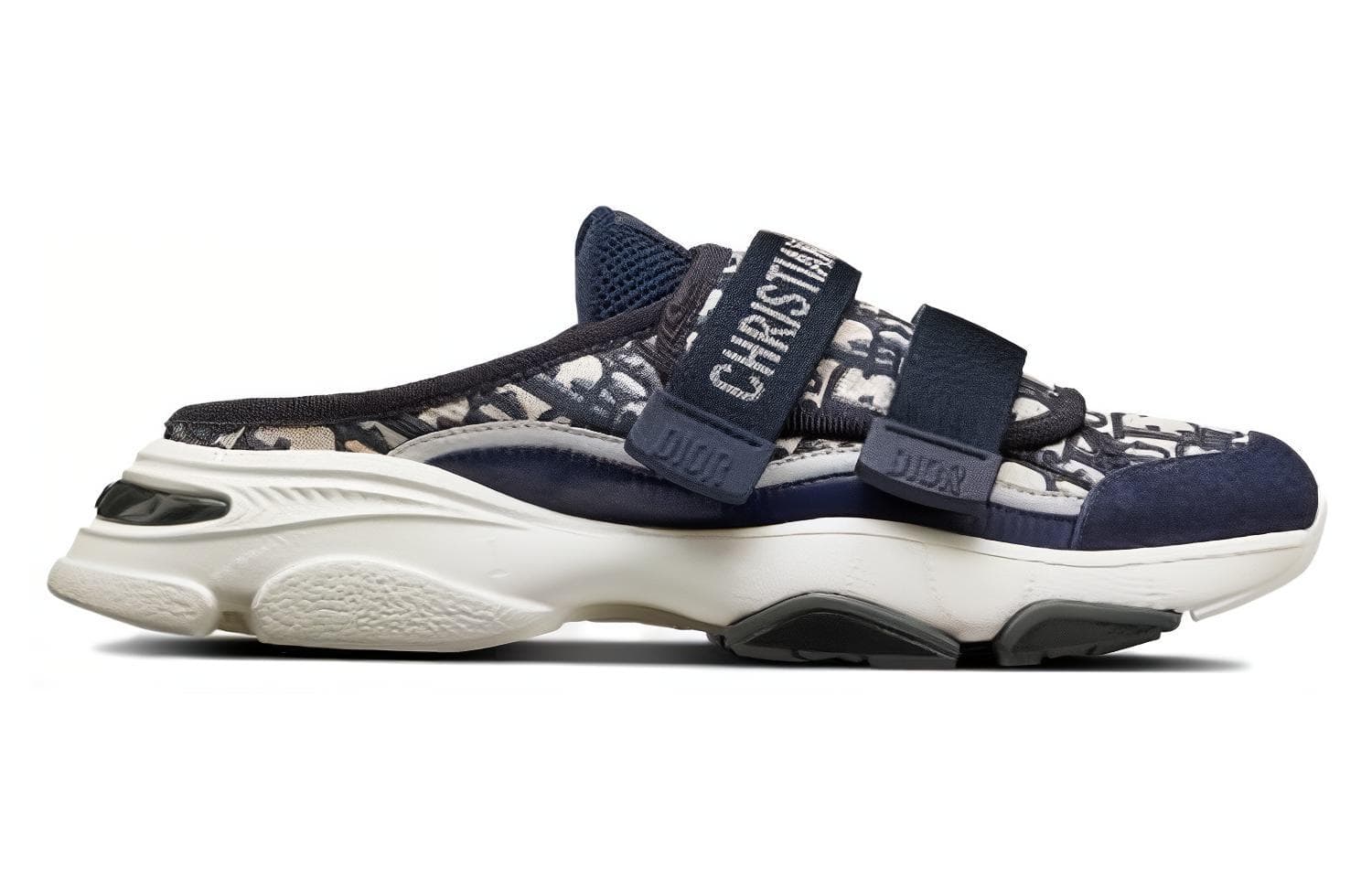 DIOR D Wonder Slide Deep Blue White DIOR Oblique Technical Fabric Women's 4