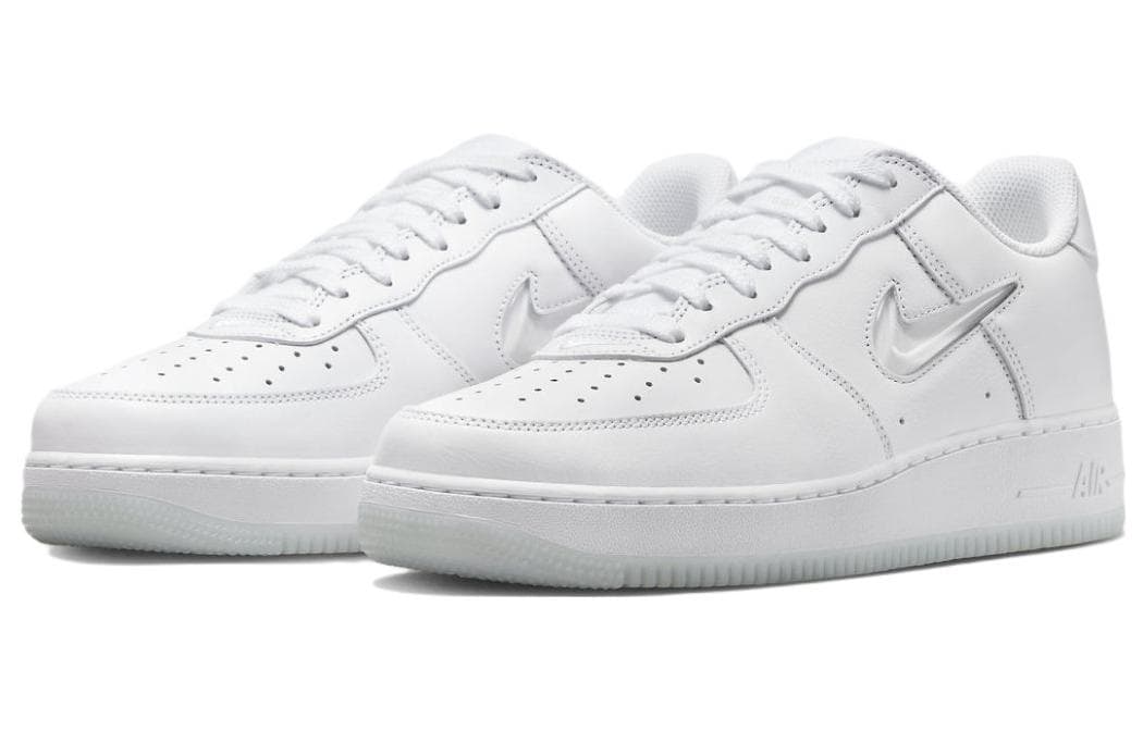 Nike Air Force 1 Low '07 Retro Color Of The Month Jewel Swoosh Triple White 5