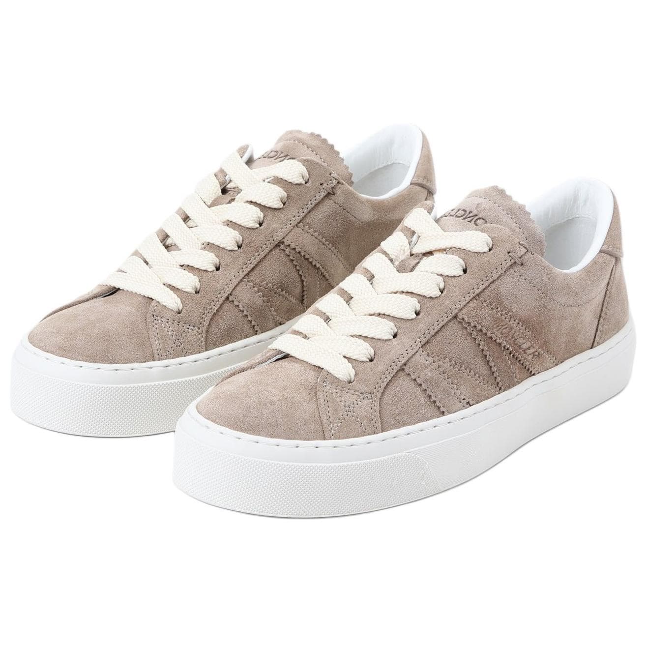 Moncler Monaco 2 Suede Round Toe Lace-Up Low-Top Sneakers Women's Brown 6