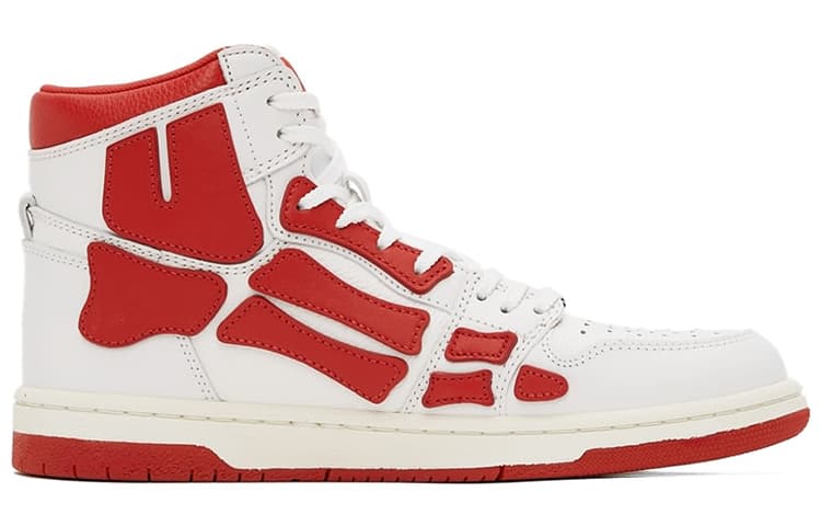 AMIRI Skel Panelled High Top White Red 4